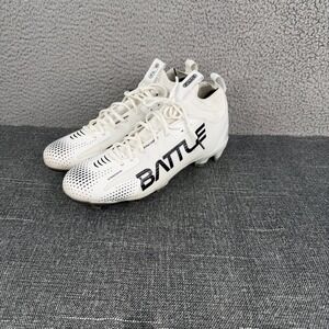 Battle AstroFly Football Cleats Men 13.5 White Black SPEEDSKIN Mid-Cut